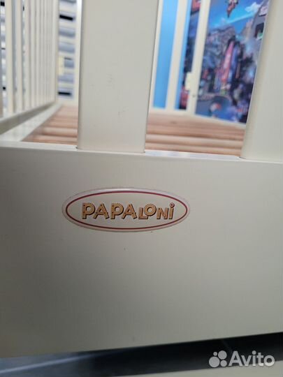 Детская кроватка papaloni с матрасом и ящиком