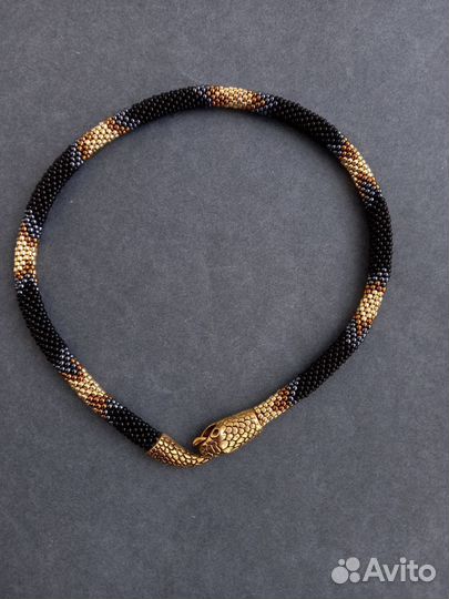 Жгут колье из бисера змея ручной работы