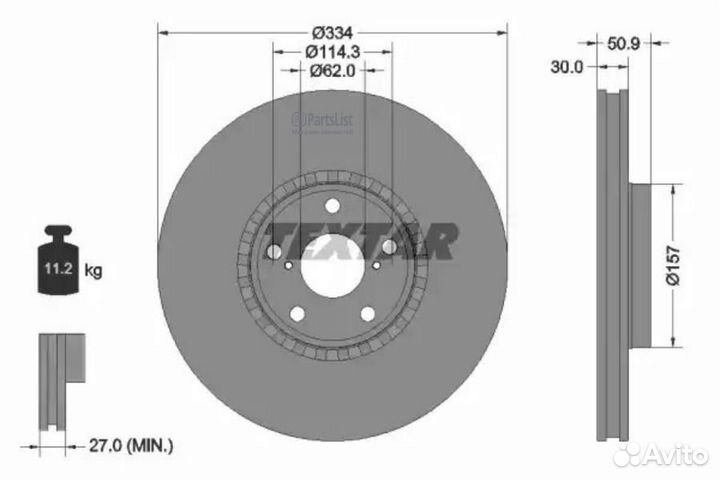 92147803 диск тормозной передний левый\ Lexus GS 3.0/4.3 05 92147803