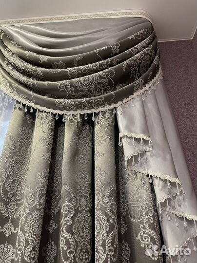 Комплект шторы и тюль и покрывало для спальни