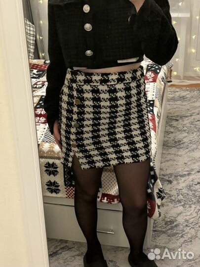 Юбка твидовая