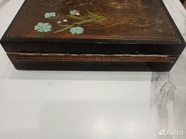 Шкатулка девушка с васильками СССР