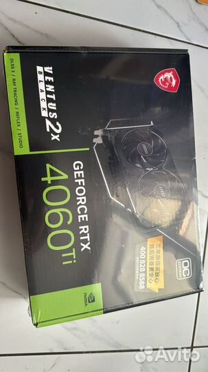 Видеокарта MSI GeForce RTX 4060 Ti ventus 2X black