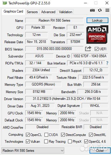 Radeon rx 590 8gb