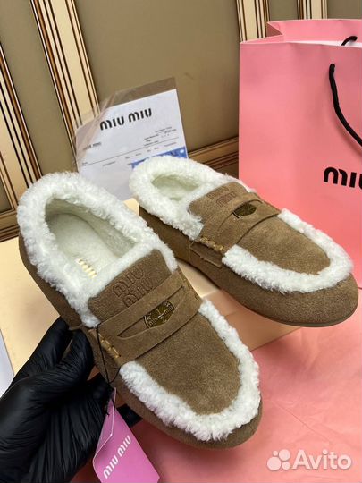 Слипоны женские зимние Miu Miu