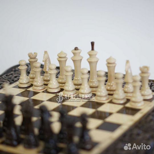 Шахматы нарды шашки 3в1 ручной работы