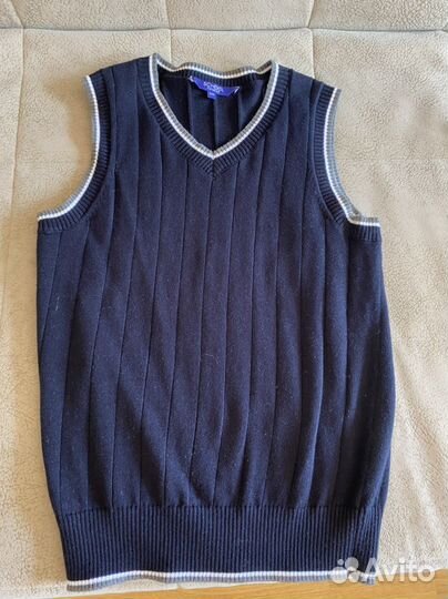 Жилет школьный синий новый р.134