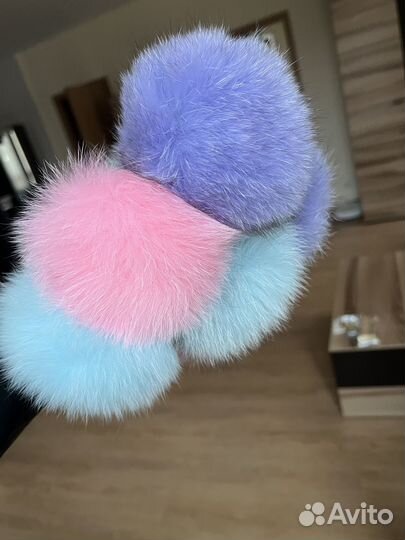 Помпон натуральный мех песец