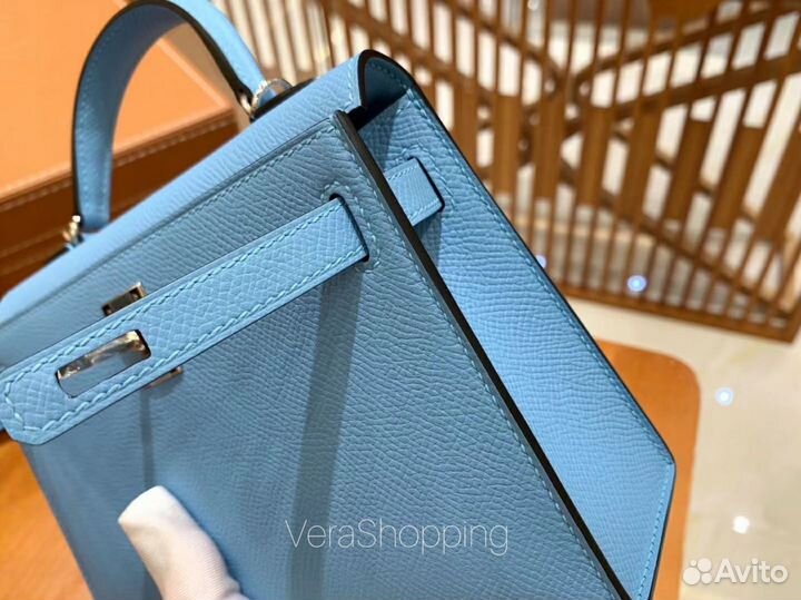 Сумка Hermes Mini Kelly 20 см Bleu Du Nord