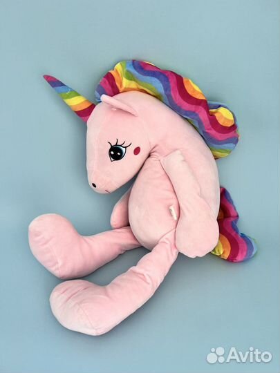 Мягкая игрушка розовый единорог большой