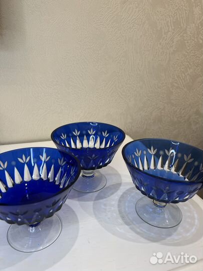 Конфетница синего и красного цвета СССР