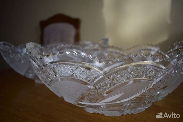 Хрустальная ваза огромная Богемия