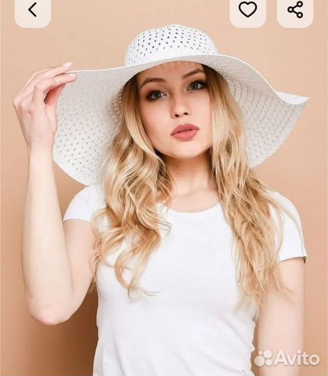 Шляпа женская летняя белая