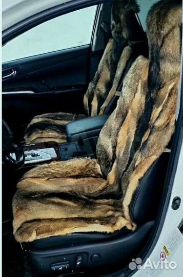 Меховые накидки комплект в машину волк