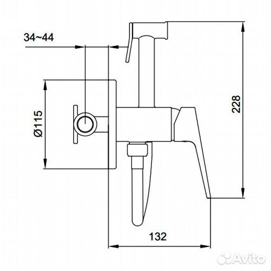 Смеситель с гигиеническим душем faop A7208