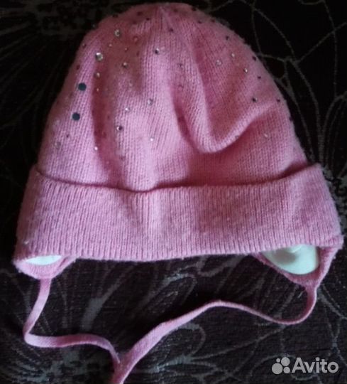Теплая зимняя шапочка baby GO для девочки р 46-48