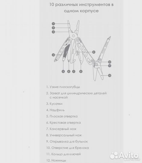 Мультитул Xiaomi NexTool Flagship Lite (12 функций