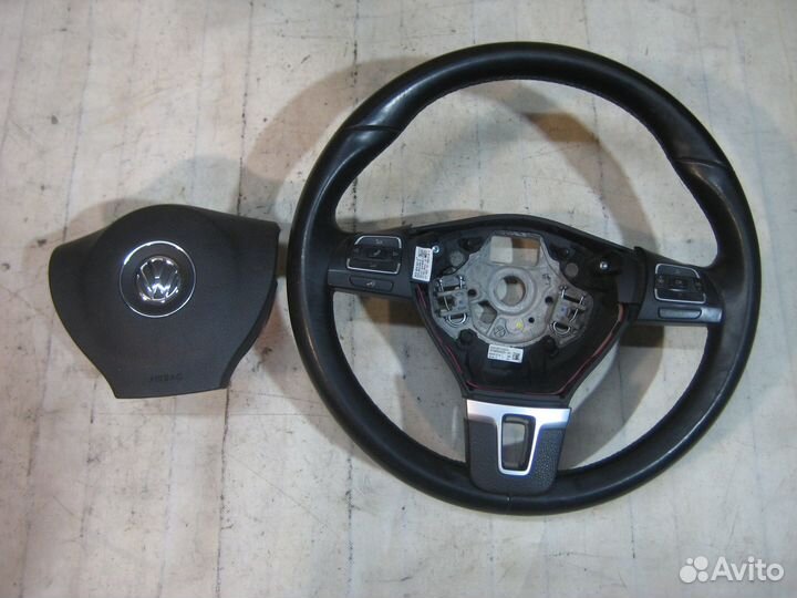 Руль с подушкой кожа мультируль VW Passat B7
