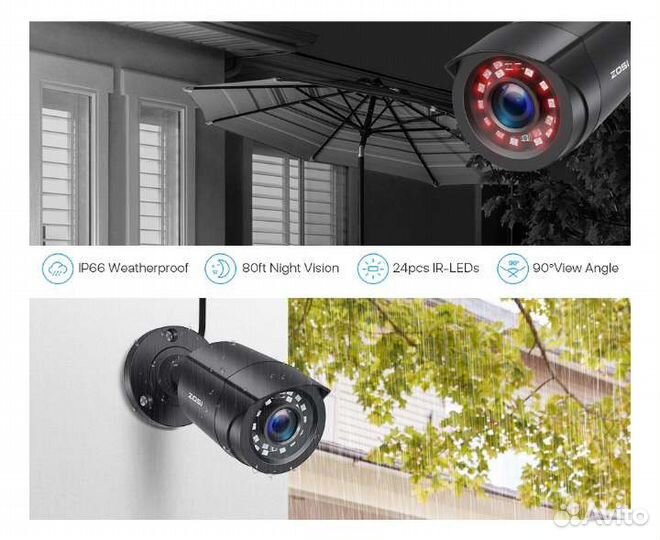 Комплект видеонаблюдения на 4 камеры Zosi. Новый