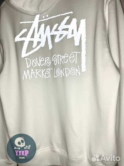 Худи Stussy белое рефлектив L XL