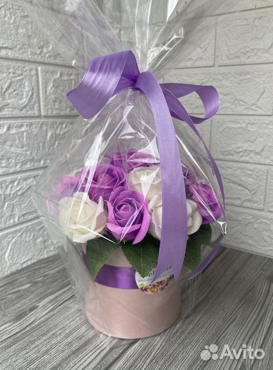 Шикарные букеты из мыльныз роз