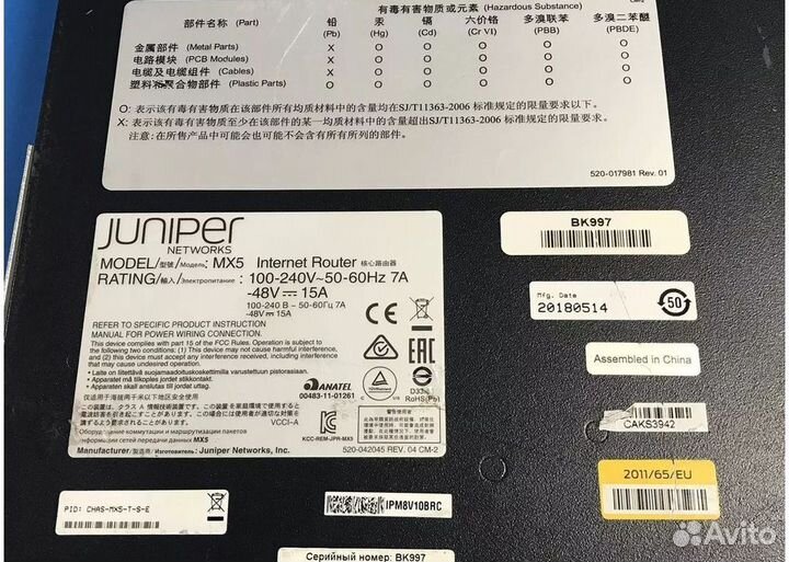 Маршрутизатор juniper MX5-T