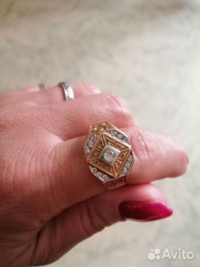 Мужская золотая печатка 22 размер