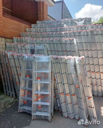 Шарнирная лестница трансформер из 4-х секций Saray