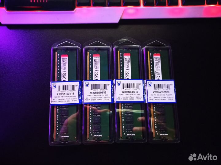 Комплект 4x16GB DDR4 2666 Mhz OC-3200mhz 1.350v