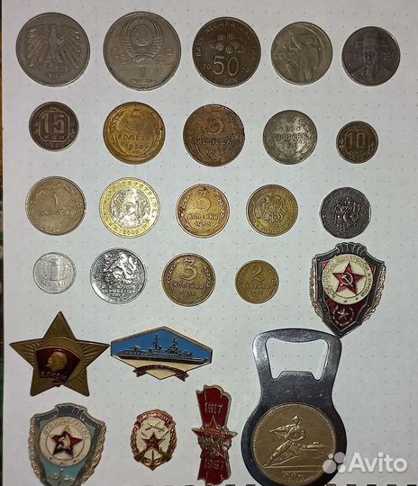 Монеты ссср, разные страны, значки