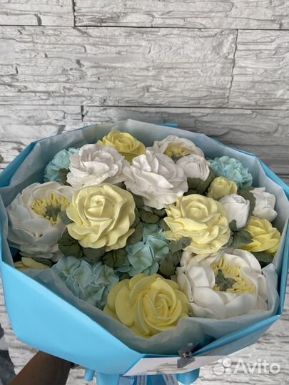 Букет из зефирных цветов/ цветы из зефира