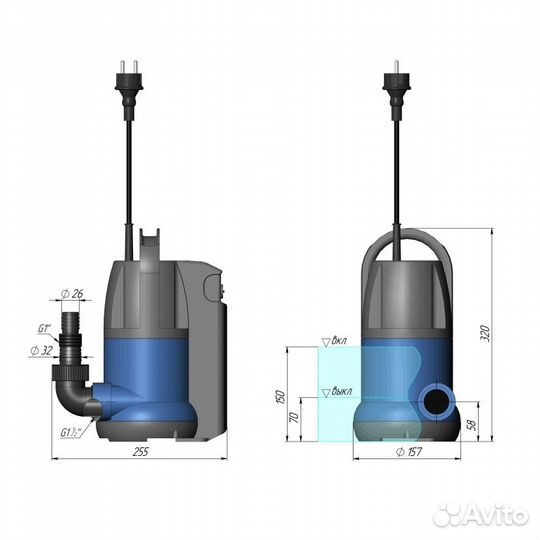 Насос дренажный 257 Unipump SUB 63302