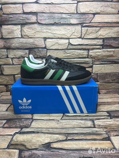 Кроссовки adidas samba vegan black green