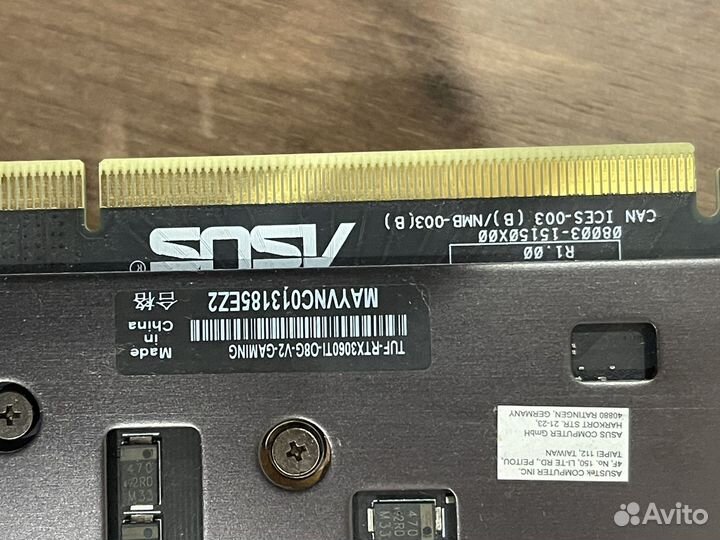 Видеокарта Asus rtx 3060ti