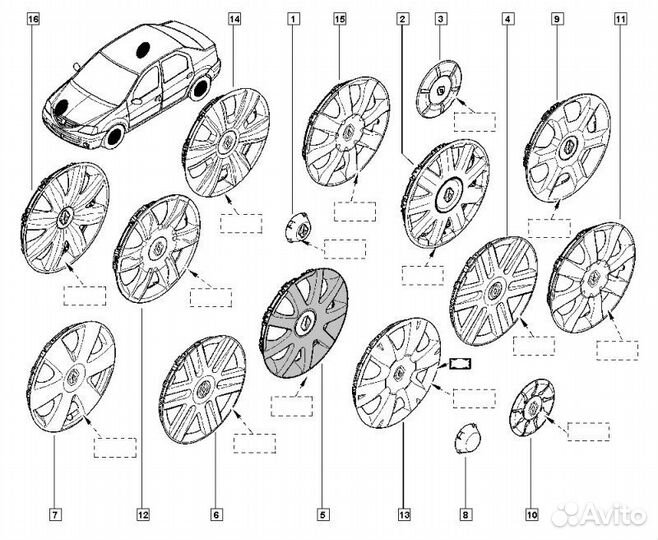 Колпак колеса Renault Logan K7M