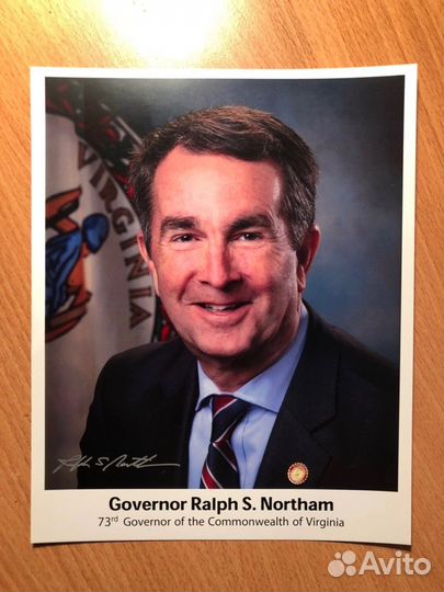 Автограф Эксгубернатор Вирджиния Ralph Northam