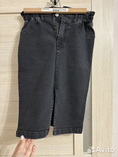 Юбка джинсовая черная
