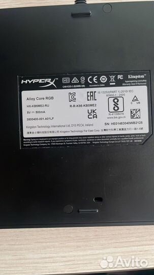 Механическая клавиатура hyperx alloy core RGB