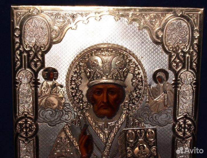 Старинная икона Николай Чудотворец