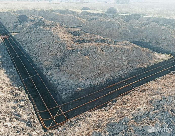 Фундамент, черновые полы, отмостка