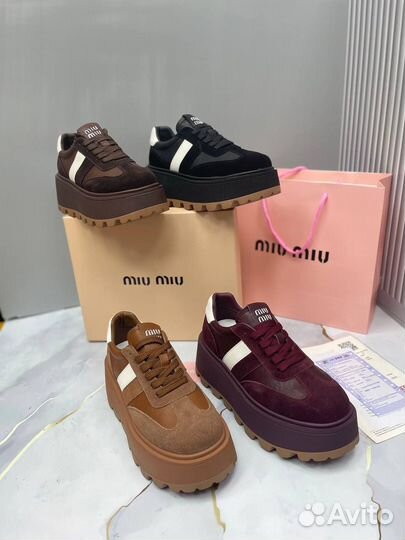 Женские Кеды MIU MIU на платформе