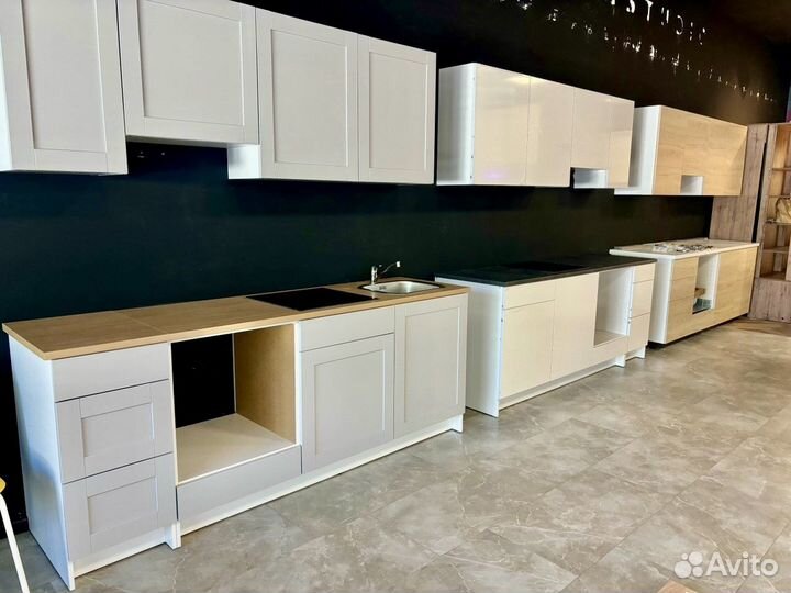 Knoxhult Икеа кухня 224x61x220 см белая