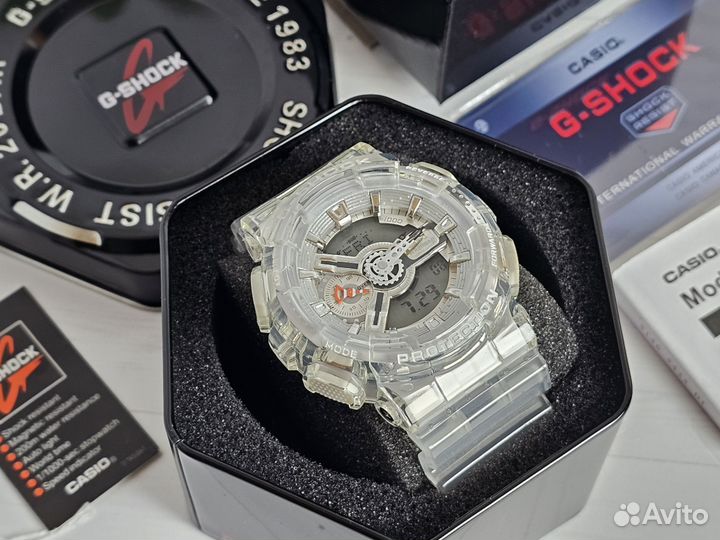 Часы casio g shock ga 110 белые прозрачные