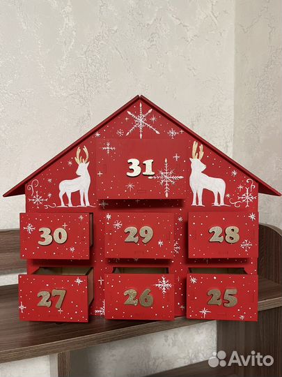 Адвент-календарь деревянный Новый год