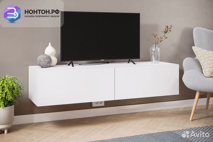 Тв-тумба Айден 1400 белое дерево