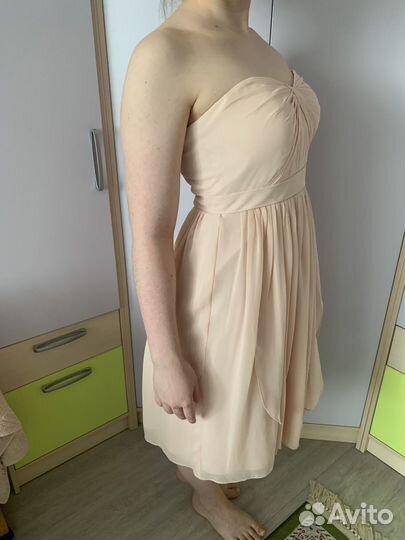 Платье нежный персик корсаж. США