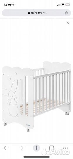 Кроватка детская Micuna, матрас magneflex, наматра