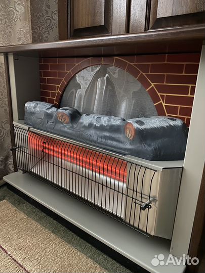 Камин-бар электрический из массива ясеня