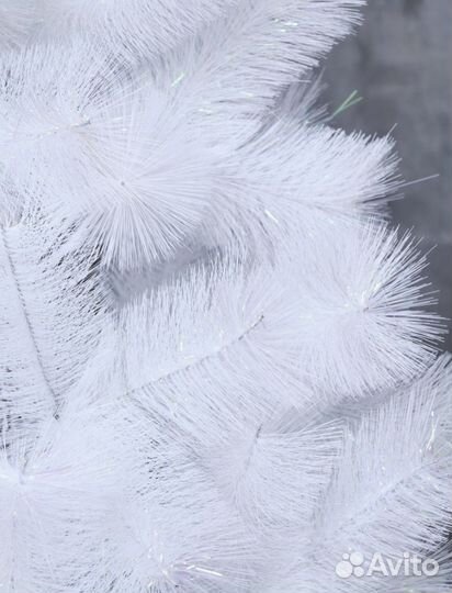 Елка новогодняя белая 150 см и гирлянда