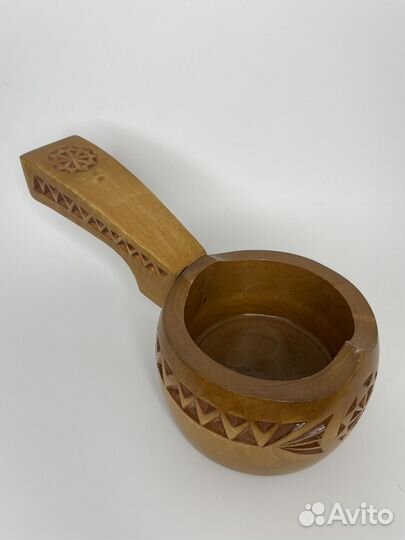 Винтаж ковш деревянный резной 1960-х